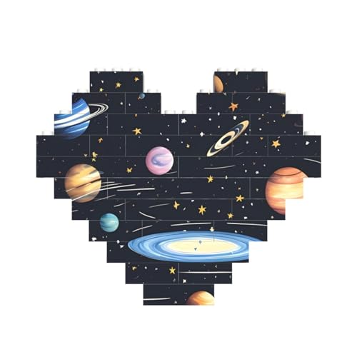 The Solar Family Building Brick Block Puzzle Heart Shaped, Personalized Picture Puzzles Photo Jigsaw Puzzles for Adults 3D Micro Building Blocks for Home Decor Bricks Set von BWLHJKE