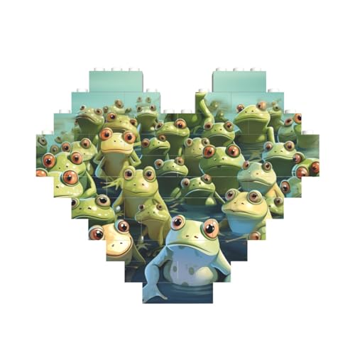Viele Frösche Baustein-Puzzle, herzförmig, personalisiertes Bild, Puzzle, Foto-Puzzles für Erwachsene, 3D-Mikro-Bausteine für Heimdekoration, Steine-Set Viele Frösche Baustein-Puzzle, herzförmig, personalisiertes Bild, Puzzle, Foto-Puzzles für Erwachsene, 3D-Mikro-Bausteine für Heimdekoration, Steine-Set von BWLHJKE