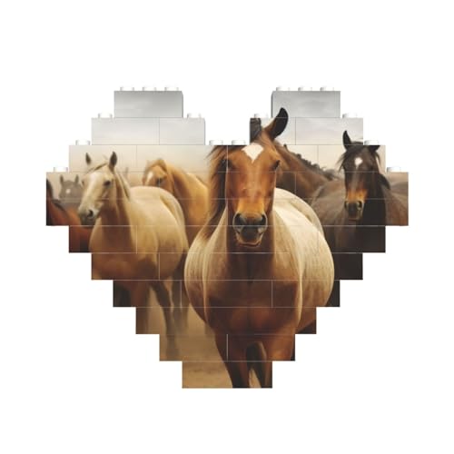 Viele Pferde Baustein-Puzzle, herzförmig, personalisierte Bilderpuzzles, Foto-Puzzles für Erwachsene, 3D-Mikro-Bausteine für Heimdekoration, Steine-Set Viele Pferde Baustein-Puzzle, herzförmig, personalisierte Bilderpuzzles, Foto-Puzzles für Erwachsene, 3D-Mikro-Bausteine für Heimdekoration, Steine-Set von BWLHJKE