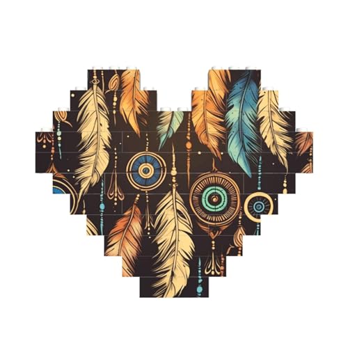 Vintage Ethnische Tribal Feder Baustein Block Puzzle Herzförmig Personalisierte Bild Puzzles Foto Puzzle für Erwachsene 3D Micro Bausteine für Home Decor Bricks Set Vintage Ethnische Tribal Feder Baustein Block Puzzle Herzförmig Personalisierte Bild Puzzles Foto Puzzle für Erwachsene 3D Micro Bausteine für Home Decor Bricks Set von BWLHJKE