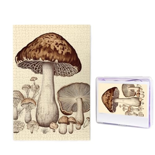 Vintage Pilze Zeichenpuzzle für Erwachsene 1000 Teile, Holzpuzzle aus Fotos, Herausfordernde Puzzles Perfekt für Spieleabende, Heimdekoration Puzzles Geschenk für Urlaub Geburtstag Vintage Pilze Zeichenpuzzle für Erwachsene 1000 Teile, Holzpuzzle aus Fotos, Herausfordernde Puzzles Perfekt für Spieleabende, Heimdekoration Puzzles Geschenk für Urlaub Geburtstag von BWLHJKE