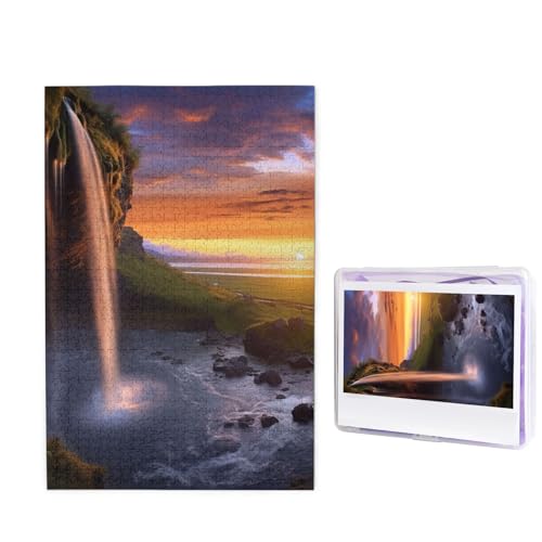 Wasserfall bei Sonnenuntergang Puzzle für Erwachsene 1000 Teile, Holzpuzzle aus Fotos, herausfordernde Puzzles Perfekt für Spieleabende, Heimdekoration Puzzles Geschenk für Urlaub Geburtstag Wasserfall bei Sonnenuntergang Puzzle für Erwachsene 1000 Teile, Holzpuzzle aus Fotos, herausfordernde Puzzles Perfekt für Spieleabende, Heimdekoration Puzzles Geschenk für Urlaub Geburtstag von BWLHJKE