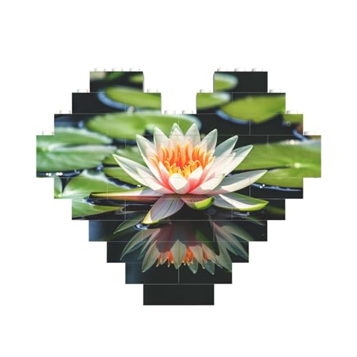 Wasserlilie, Baustein-Puzzle, herzförmig, personalisiertes Bild, Puzzle, Foto-Puzzles für Erwachsene, 3D-Mikro-Bausteine für Heimdekoration, Steine-Set Wasserlilie, Baustein-Puzzle, herzförmig, personalisiertes Bild, Puzzle, Foto-Puzzles für Erwachsene, 3D-Mikro-Bausteine für Heimdekoration, Steine-Set von BWLHJKE