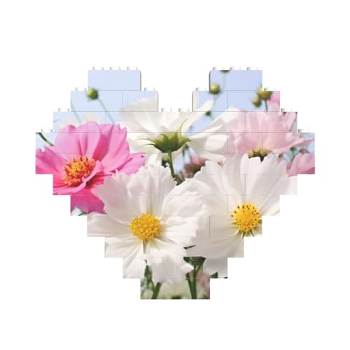 Weiße Blumen, Baustein-Puzzle, herzförmig, personalisiertes Bild, Puzzle, Foto-Puzzles für Erwachsene, 3D-Mikro-Bausteine für Heimdekoration, Steine-Set Weiße Blumen, Baustein-Puzzle, herzförmig, personalisiertes Bild, Puzzle, Foto-Puzzles für Erwachsene, 3D-Mikro-Bausteine für Heimdekoration, Steine-Set von BWLHJKE