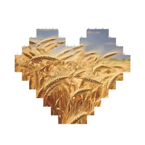 Weizenernte Baustein-Puzzle, herzförmig, personalisierte Bilderpuzzles, Foto-Puzzles für Erwachsene, 3D-Mikro-Bausteine für Heimdekoration, Steine-Set Weizenernte Baustein-Puzzle, herzförmig, personalisierte Bilderpuzzles, Foto-Puzzles für Erwachsene, 3D-Mikro-Bausteine für Heimdekoration, Steine-Set von BWLHJKE