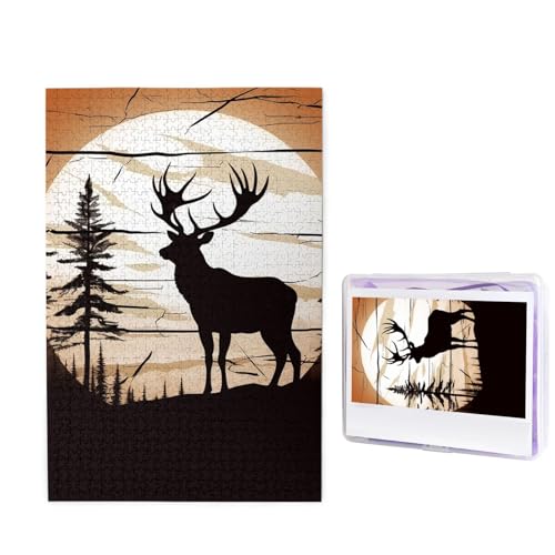 Wild Elk Silhouette Puzzle für Erwachsene 1000 Teile Holzpuzzle aus Fotos, Herausfordernde Puzzles Perfekt für Spieleabende, Heimdekoration Puzzles Geschenk für Urlaub Geburtstag Wild Elk Silhouette Puzzle für Erwachsene 1000 Teile Holzpuzzle aus Fotos, Herausfordernde Puzzles Perfekt für Spieleabende, Heimdekoration Puzzles Geschenk für Urlaub Geburtstag von BWLHJKE