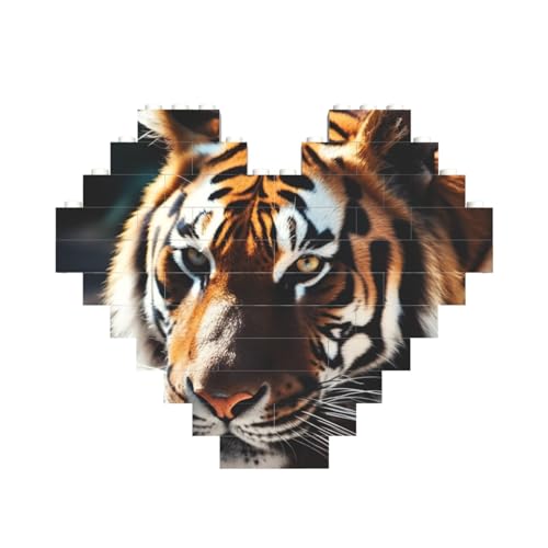 Wildtier-Tiger-Baustein-Puzzle, herzförmig, personalisiertes Bild, Puzzle, Foto-Puzzles für Erwachsene, 3D-Mikro-Bausteine für Heimdekoration, Ziegel-Set Wildtier-Tiger-Baustein-Puzzle, herzförmig, personalisiertes Bild, Puzzle, Foto-Puzzles für Erwachsene, 3D-Mikro-Bausteine für Heimdekoration, Ziegel-Set von BWLHJKE
