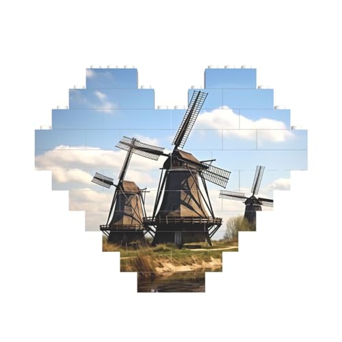 Windmühlen-Baustein-Puzzle in Herzform, personalisiertes Bild, Puzzle, Foto-Puzzles für Erwachsene, 3D-Mikro-Bausteine für Heimdekoration, Ziegel-Set Windmühlen-Baustein-Puzzle in Herzform, personalisiertes Bild, Puzzle, Foto-Puzzles für Erwachsene, 3D-Mikro-Bausteine für Heimdekoration, Ziegel-Set von BWLHJKE