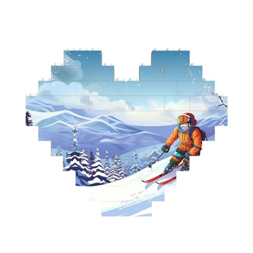 Winter-Ski-Baustein-Puzzle, herzförmig, personalisiertes Bild, Puzzle, Foto-Puzzles für Erwachsene, 3D-Mikro-Bausteine für Heimdekoration, Ziegel-Set Winter-Ski-Baustein-Puzzle, herzförmig, personalisiertes Bild, Puzzle, Foto-Puzzles für Erwachsene, 3D-Mikro-Bausteine für Heimdekoration, Ziegel-Set von BWLHJKE