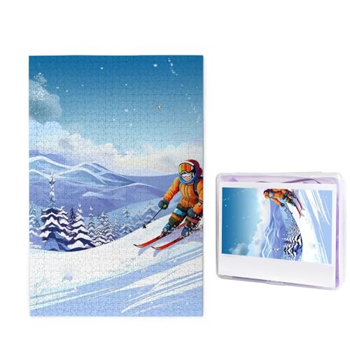 Winter-Ski-Puzzle für Erwachsene 1000 Teile, Holzpuzzle aus Fotos, herausfordernde Puzzles perfekt für Spieleabende, Heimdekoration Puzzles Geschenk für Urlaub Geburtstag Winter-Ski-Puzzle für Erwachsene 1000 Teile, Holzpuzzle aus Fotos, herausfordernde Puzzles perfekt für Spieleabende, Heimdekoration Puzzles Geschenk für Urlaub Geburtstag von BWLHJKE