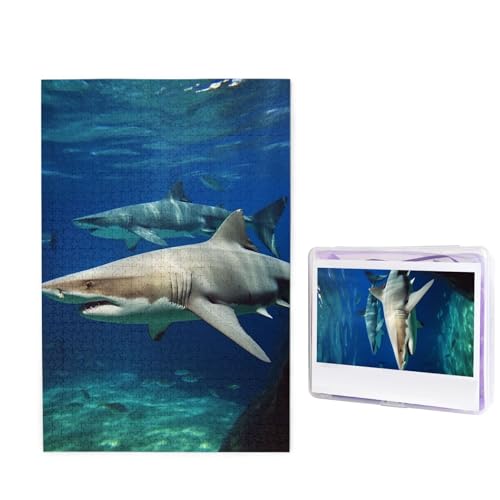 Zwei weiße Haie Puzzle für Erwachsene 1000 Teile, Holzpuzzle aus Fotos, herausfordernde Puzzles perfekt für Spieleabende, Heimdekoration Puzzles Geschenk für Urlaub Geburtstag Zwei weiße Haie Puzzle für Erwachsene 1000 Teile, Holzpuzzle aus Fotos, herausfordernde Puzzles perfekt für Spieleabende, Heimdekoration Puzzles Geschenk für Urlaub Geburtstag von BWLHJKE