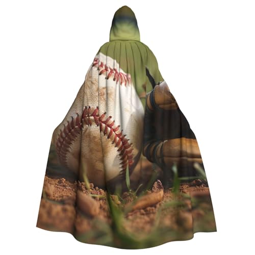 BWWHCCTI Baseball-bedruckter Kapuzenumhang für Unisex-Erwachsene, Halloween, Cosplay, Kostüme, langer Kapuzenmantel BWWHCCTI Baseball-bedruckter Kapuzenumhang für Unisex-Erwachsene, Halloween, Cosplay, Kostüme, langer Kapuzenmantel von BWWHCCTI