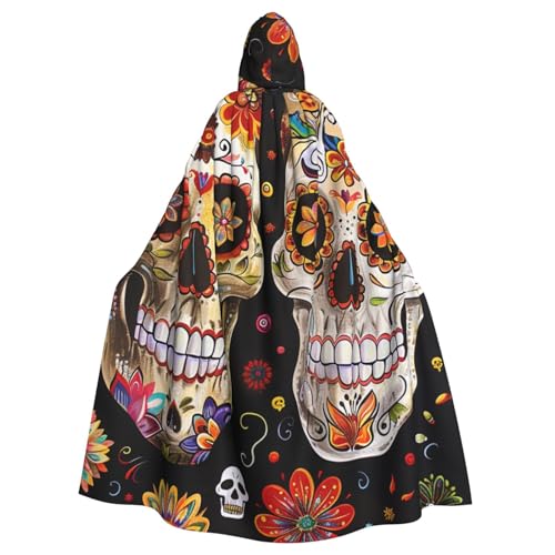 BWWHCCTI Bedruckter Kapuzenumhang mit Totenköpfen für Unisex, Erwachsene, Halloween, Cosplay, Kostüme, langer Kapuzenmantel BWWHCCTI Bedruckter Kapuzenumhang mit Totenköpfen für Unisex, Erwachsene, Halloween, Cosplay, Kostüme, langer Kapuzenmantel von BWWHCCTI