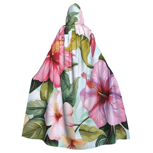 BWWHCCTI Bedruckter Kapuzenumhang mit hawaiianischem Blumendruck, Unisex, Erwachsene, Halloween, Cosplay, Kostüme, langer Kapuzenmantel BWWHCCTI Bedruckter Kapuzenumhang mit hawaiianischem Blumendruck, Unisex, Erwachsene, Halloween, Cosplay, Kostüme, langer Kapuzenmantel von BWWHCCTI