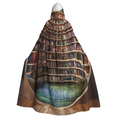 BWWHCCTI Bibliotheks-Bücherregal, bedruckter Kapuzenumhang für Unisex, Erwachsene, Halloween, Cosplay, Kostüme, langer Kapuzenumhang BWWHCCTI Bibliotheks-Bücherregal, bedruckter Kapuzenumhang für Unisex, Erwachsene, Halloween, Cosplay, Kostüme, langer Kapuzenumhang von BWWHCCTI
