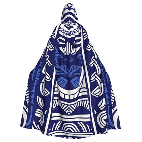 BWWHCCTI Blauer polynesischer Maori-Stammesmuster bedruckter Kapuzenumhang für Unisex-Erwachsene, Halloween, Cosplay, Kostüme, langer Kapuzenmantel BWWHCCTI Blauer polynesischer Maori-Stammesmuster bedruckter Kapuzenumhang für Unisex-Erwachsene, Halloween, Cosplay, Kostüme, langer Kapuzenmantel von BWWHCCTI