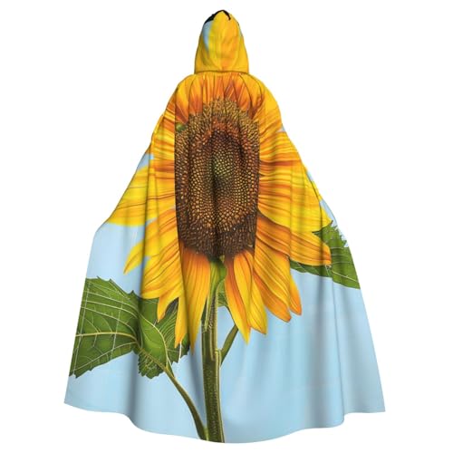 BWWHCCTI Bloom Sonnenblumen-Umhang mit Kapuze, bedruckt, Unisex, Erwachsene, Halloween, Cosplay, Kostüme, langer Kapuzenmantel BWWHCCTI Bloom Sonnenblumen-Umhang mit Kapuze, bedruckt, Unisex, Erwachsene, Halloween, Cosplay, Kostüme, langer Kapuzenmantel von BWWHCCTI