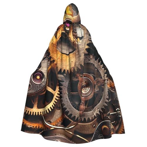 BWWHCCTI Cooler Steampunk-Umhang mit Kapuze, bedruckt, Unisex, Erwachsene, Halloween, Cosplay, Kostüme, langer Kapuzenmantel BWWHCCTI Cooler Steampunk-Umhang mit Kapuze, bedruckt, Unisex, Erwachsene, Halloween, Cosplay, Kostüme, langer Kapuzenmantel von BWWHCCTI