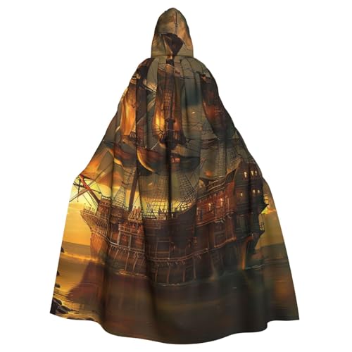 BWWHCCTI Fantasy Piratenschiff, bedruckter Kapuzenumhang für Unisex-Erwachsene, Halloween, Cosplay, Kostüme, langer Kapuzenmantel BWWHCCTI Fantasy Piratenschiff, bedruckter Kapuzenumhang für Unisex-Erwachsene, Halloween, Cosplay, Kostüme, langer Kapuzenmantel von BWWHCCTI