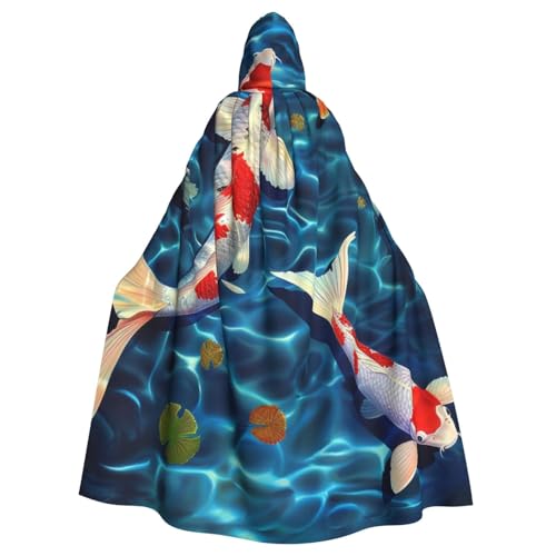 BWWHCCTI Japanischer Fisch-bedruckter Kapuzenumhang für Unisex-Erwachsene, Halloween, Cosplay, Kostüme, langer Kapuzenmantel BWWHCCTI Japanischer Fisch-bedruckter Kapuzenumhang für Unisex-Erwachsene, Halloween, Cosplay, Kostüme, langer Kapuzenmantel von BWWHCCTI