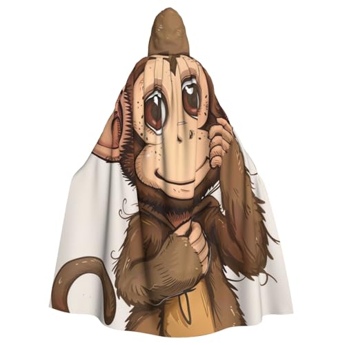 BWWHCCTI Kapuzenumhang mit Affen-Motiv, bedruckt, für Unisex, Erwachsene, Halloween, Cosplay, Kostüme, langer Kapuzenmantel BWWHCCTI Kapuzenumhang mit Affen-Motiv, bedruckt, für Unisex, Erwachsene, Halloween, Cosplay, Kostüme, langer Kapuzenmantel von BWWHCCTI