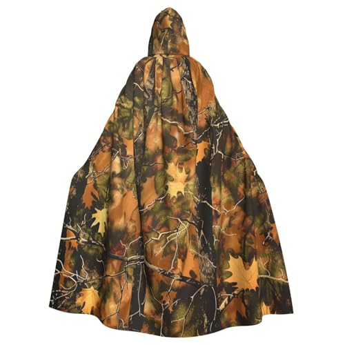 BWWHCCTI Kapuzenumhang mit Blättern, Camoflauge, bedruckt, für Unisex, Erwachsene, Halloween, Cosplay, Kostüme, langer Kapuzenmantel BWWHCCTI Kapuzenumhang mit Blättern, Camoflauge, bedruckt, für Unisex, Erwachsene, Halloween, Cosplay, Kostüme, langer Kapuzenmantel von BWWHCCTI