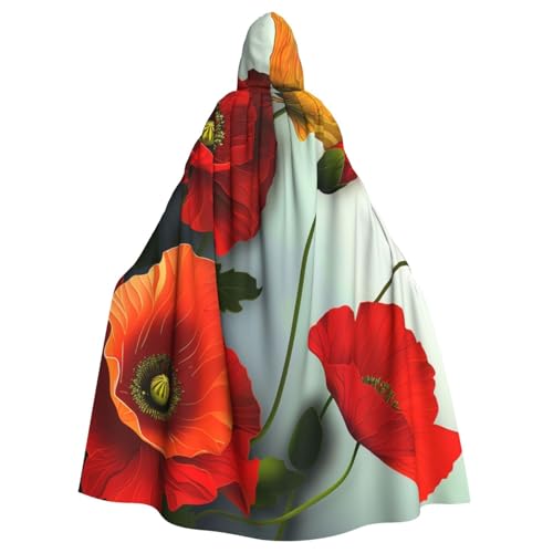 BWWHCCTI Kapuzenumhang mit Blumenmuster, bedruckt, Unisex, Erwachsene, Halloween, Cosplay, Kostüme, langer Kapuzenmantel BWWHCCTI Kapuzenumhang mit Blumenmuster, bedruckt, Unisex, Erwachsene, Halloween, Cosplay, Kostüme, langer Kapuzenmantel von BWWHCCTI