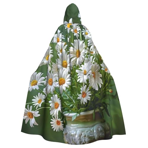 BWWHCCTI Kapuzenumhang mit Blumenmuster und Gänseblümchen, bedruckt, für Unisex, Erwachsene, Halloween, Cosplay, Kostüme, langer Kapuzenmantel BWWHCCTI Kapuzenumhang mit Blumenmuster und Gänseblümchen, bedruckt, für Unisex, Erwachsene, Halloween, Cosplay, Kostüme, langer Kapuzenmantel von BWWHCCTI