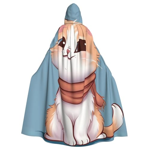 BWWHCCTI Kapuzenumhang mit Cartoon-Katze, für Unisex, Erwachsene, Halloween, Cosplay, Kostüme, langer Kapuzenmantel BWWHCCTI Kapuzenumhang mit Cartoon-Katze, für Unisex, Erwachsene, Halloween, Cosplay, Kostüme, langer Kapuzenmantel von BWWHCCTI