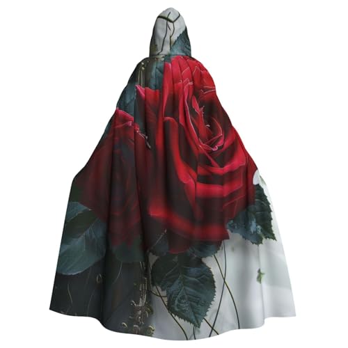 BWWHCCTI Kapuzenumhang mit Gothic-Rose, bedruckt, Unisex, Erwachsene, Halloween, Cosplay, Kostüme, langer Umhang mit Kapuze BWWHCCTI Kapuzenumhang mit Gothic-Rose, bedruckt, Unisex, Erwachsene, Halloween, Cosplay, Kostüme, langer Umhang mit Kapuze von BWWHCCTI