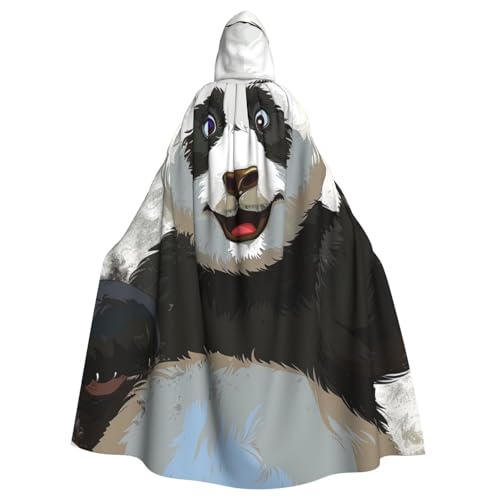 BWWHCCTI Kapuzenumhang mit Panda-Kunstdruck, Unisex, Erwachsene, Halloween, Cosplay, Kostüme, langer Umhang mit Kapuze BWWHCCTI Kapuzenumhang mit Panda-Kunstdruck, Unisex, Erwachsene, Halloween, Cosplay, Kostüme, langer Umhang mit Kapuze von BWWHCCTI