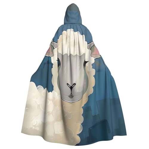 BWWHCCTI Kapuzenumhang mit Schafkunstdruck, Unisex, Erwachsene, Halloween, Cosplay, Kostüme, langer Umhang mit Kapuze BWWHCCTI Kapuzenumhang mit Schafkunstdruck, Unisex, Erwachsene, Halloween, Cosplay, Kostüme, langer Umhang mit Kapuze von BWWHCCTI