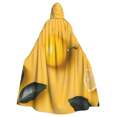 BWWHCCTI Kapuzenumhang mit gelbem Zitronenmuster, Unisex, Erwachsene, Halloween, Cosplay, Kostüme, langer Kapuzenmantel BWWHCCTI Kapuzenumhang mit gelbem Zitronenmuster, Unisex, Erwachsene, Halloween, Cosplay, Kostüme, langer Kapuzenmantel von BWWHCCTI
