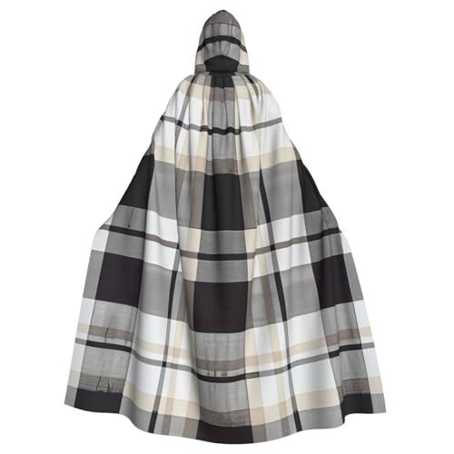 BWWHCCTI Kapuzenumhang mit grauem Karomuster für Erwachsene, Unisex, Erwachsene, Halloween, Cosplay, Kostüme, langer Kapuzenmantel BWWHCCTI Kapuzenumhang mit grauem Karomuster für Erwachsene, Unisex, Erwachsene, Halloween, Cosplay, Kostüme, langer Kapuzenmantel von BWWHCCTI