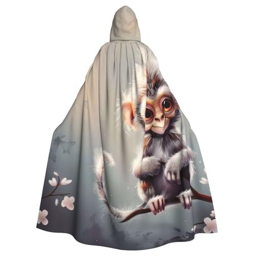BWWHCCTI Kapuzenumhang mit niedlichem Affenmotiv, Unisex, Erwachsene, Halloween, Cosplay, Kostüme, langer Kapuzenmantel BWWHCCTI Kapuzenumhang mit niedlichem Affenmotiv, Unisex, Erwachsene, Halloween, Cosplay, Kostüme, langer Kapuzenmantel von BWWHCCTI