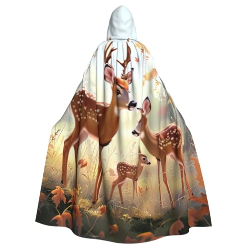 BWWHCCTI Kapuzenumhang mit niedlichem Hirschmotiv, Unisex, Erwachsene, Halloween, Cosplay, Kostüme, langer Kapuzenmantel BWWHCCTI Kapuzenumhang mit niedlichem Hirschmotiv, Unisex, Erwachsene, Halloween, Cosplay, Kostüme, langer Kapuzenmantel von BWWHCCTI