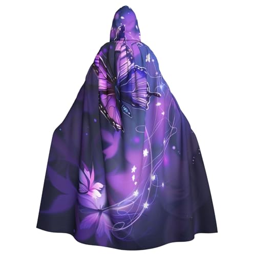 BWWHCCTI Kapuzenumhang mit süßem Schmetterlingsstreifen, kunstbedruckt, für Unisex, Erwachsene, Halloween, Cosplay, Kostüme, langer Kapuzenmantel BWWHCCTI Kapuzenumhang mit süßem Schmetterlingsstreifen, kunstbedruckt, für Unisex, Erwachsene, Halloween, Cosplay, Kostüme, langer Kapuzenmantel von BWWHCCTI