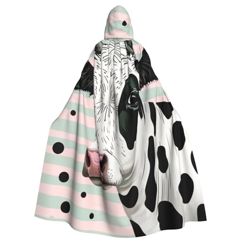 BWWHCCTI Kapuzenumhang mit süßer Kuh und Punkten, für Unisex, Erwachsene, Halloween, Cosplay, Kostüme, langer Kapuzenmantel BWWHCCTI Kapuzenumhang mit süßer Kuh und Punkten, für Unisex, Erwachsene, Halloween, Cosplay, Kostüme, langer Kapuzenmantel von BWWHCCTI