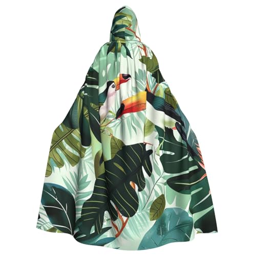 BWWHCCTI Kapuzenumhang mit tropischen Blättern, für Erwachsene, Unisex, Erwachsene, Halloween, Cosplay, Kostüme, langer Kapuzenmantel BWWHCCTI Kapuzenumhang mit tropischen Blättern, für Erwachsene, Unisex, Erwachsene, Halloween, Cosplay, Kostüme, langer Kapuzenmantel von BWWHCCTI