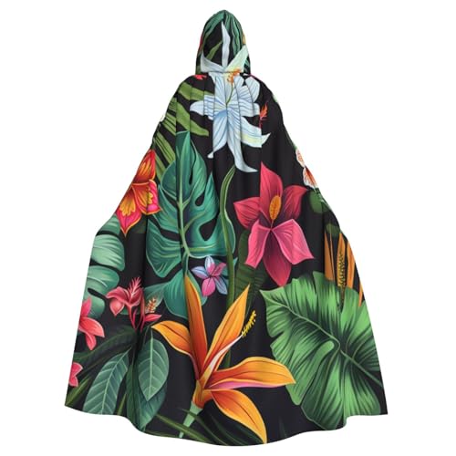 BWWHCCTI Kapuzenumhang mit tropischen Blumen, bedruckt, Unisex, Erwachsene, Halloween, Cosplay, Kostüme, langer Kapuzenmantel BWWHCCTI Kapuzenumhang mit tropischen Blumen, bedruckt, Unisex, Erwachsene, Halloween, Cosplay, Kostüme, langer Kapuzenmantel von BWWHCCTI