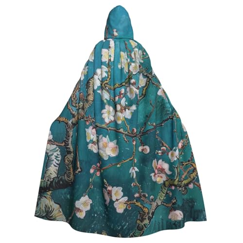 BWWHCCTI Mandelblüten-bedruckter Kapuzenumhang für Unisex-Erwachsene, Halloween, Cosplay, Kostüme, langer Kapuzenmantel BWWHCCTI Mandelblüten-bedruckter Kapuzenumhang für Unisex-Erwachsene, Halloween, Cosplay, Kostüme, langer Kapuzenmantel von BWWHCCTI