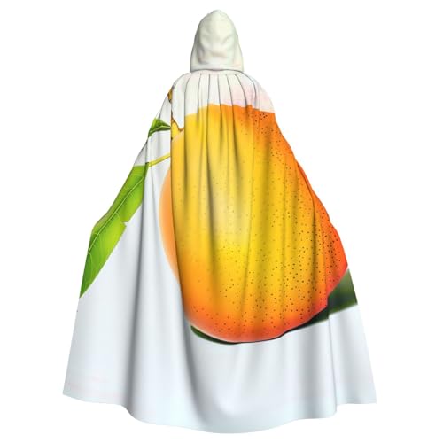 BWWHCCTI Mango bedruckter Kapuzenumhang für Unisex-Erwachsene, Halloween, Cosplay, Kostüme, langer Kapuzenmantel von BWWHCCTI