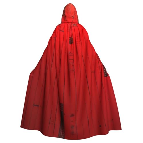 BWWHCCTI Roter gestreifter Kapuzenumhang für Unisex-Erwachsene, Halloween, Cosplay, Kostüme, langer Kapuzenmantel BWWHCCTI Roter gestreifter Kapuzenumhang für Unisex-Erwachsene, Halloween, Cosplay, Kostüme, langer Kapuzenmantel von BWWHCCTI