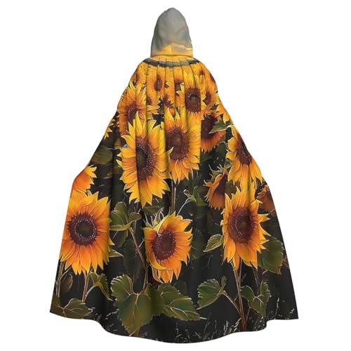 BWWHCCTI Sonnenblumen-bedruckter Kapuzenumhang für Unisex-Erwachsene, Halloween, Cosplay, Kostüme, langer Umhang mit Kapuze BWWHCCTI Sonnenblumen-bedruckter Kapuzenumhang für Unisex-Erwachsene, Halloween, Cosplay, Kostüme, langer Umhang mit Kapuze von BWWHCCTI