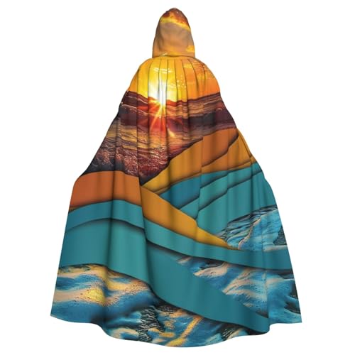 BWWHCCTI Sonnenuntergang und Sonnenaufgang mit Meereswellen, bedruckter Kapuzenumhang für Unisex-Erwachsene, Halloween, Cosplay, Kostüme, langer Kapuzenmantel BWWHCCTI Sonnenuntergang und Sonnenaufgang mit Meereswellen, bedruckter Kapuzenumhang für Unisex-Erwachsene, Halloween, Cosplay, Kostüme, langer Kapuzenmantel von BWWHCCTI
