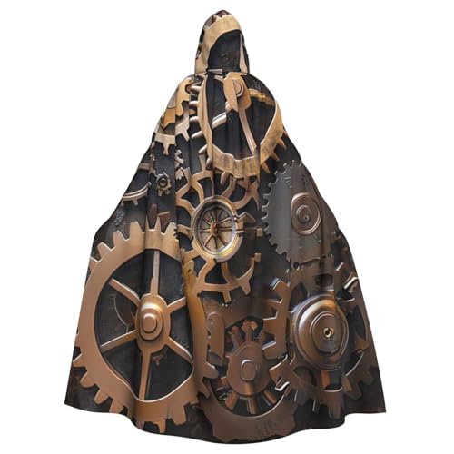 BWWHCCTI Steampunk-Umhang mit mechanischem Zahnrad bedruckt, für Unisex, Erwachsene, Halloween, Cosplay, Kostüme, langer Kapuzenmantel BWWHCCTI Steampunk-Umhang mit mechanischem Zahnrad bedruckt, für Unisex, Erwachsene, Halloween, Cosplay, Kostüme, langer Kapuzenmantel von BWWHCCTI