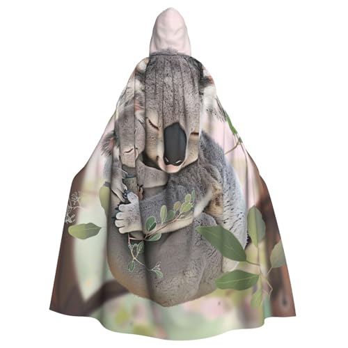 BWWHCCTI Süßer Koala-bedruckter Kapuzenumhang für Unisex-Erwachsene, Halloween, Cosplay, Kostüme, langer Kapuzenmantel BWWHCCTI Süßer Koala-bedruckter Kapuzenumhang für Unisex-Erwachsene, Halloween, Cosplay, Kostüme, langer Kapuzenmantel von BWWHCCTI