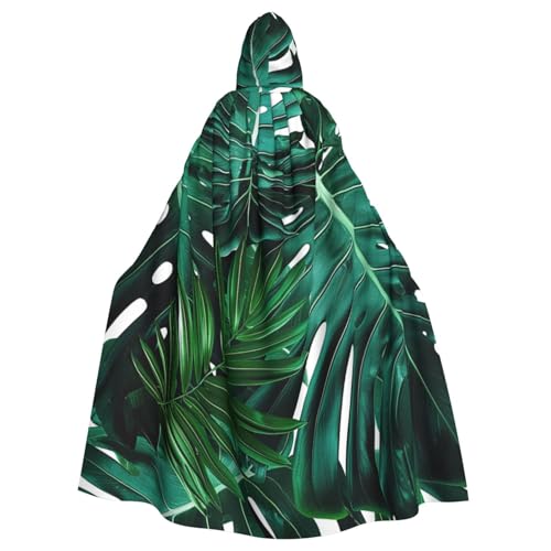 BWWHCCTI Süßer grüner Palmblätter, bedruckter Kapuzenumhang für Unisex-Erwachsene, Halloween, Cosplay, Kostüme, langer Kapuzenmantel BWWHCCTI Süßer grüner Palmblätter, bedruckter Kapuzenumhang für Unisex-Erwachsene, Halloween, Cosplay, Kostüme, langer Kapuzenmantel von BWWHCCTI