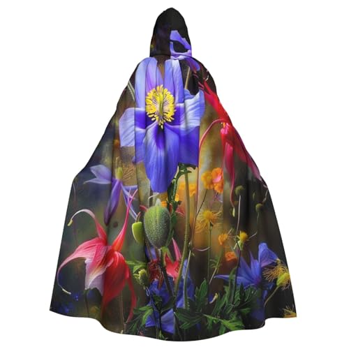 BWWHCCTI Umhang mit wunderschönem Blumen-Kunstdruck für Unisex-Erwachsene, Halloween, Cosplay, Kostüme, langer Kapuzenmantel BWWHCCTI Umhang mit wunderschönem Blumen-Kunstdruck für Unisex-Erwachsene, Halloween, Cosplay, Kostüme, langer Kapuzenmantel von BWWHCCTI