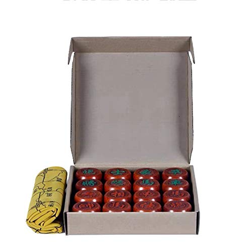 Chinesisches Schachspiel, Brettspiele Xiangqi mit Lederbrett, 2 Spieler(Red,6cm) von BXHouP-BaiZTM